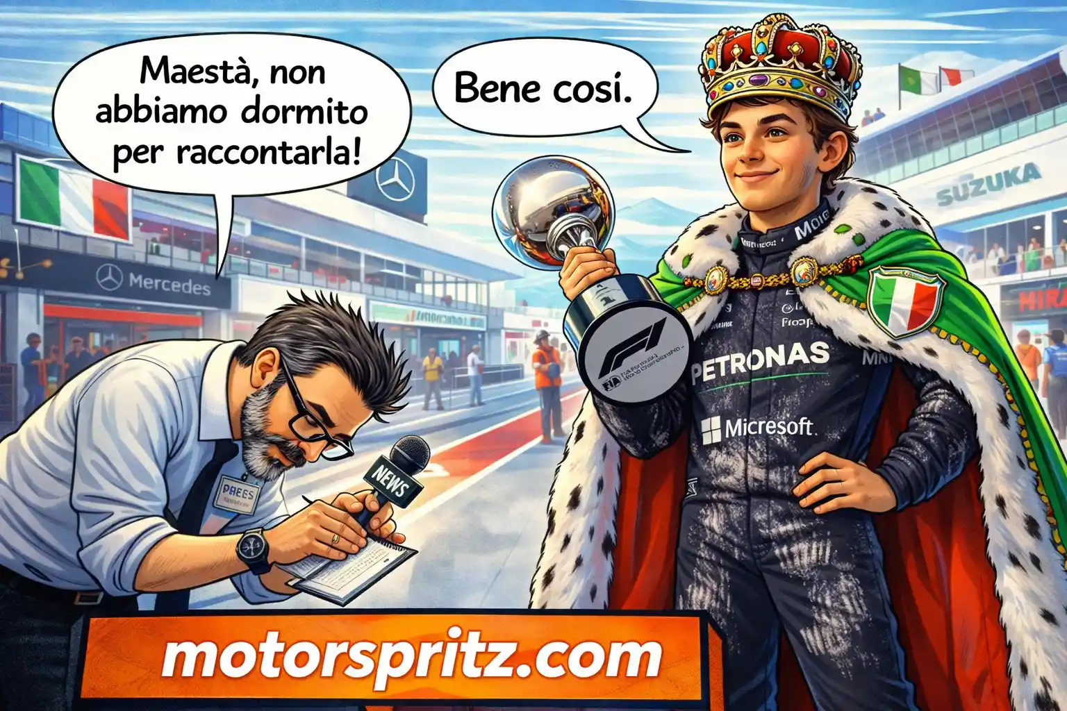 Spritz al gusto di gloria: Kimi ci fa cantare l’inno a Suzuka
